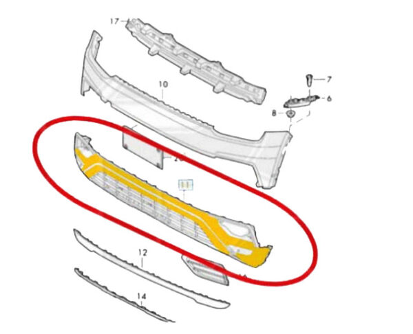 Передній бампер Текстурний Volkswagen Atlas 2017-2020 Китай