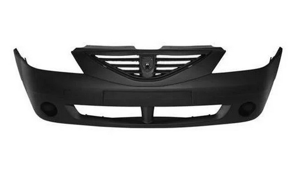 Бампер передній Dacia Logan 2004-2008 седан без отвору під ПТФ під лого DACIA