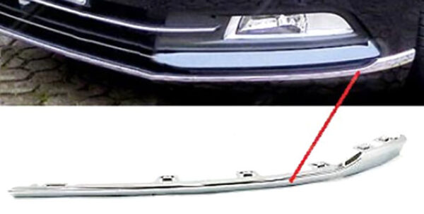 nakladka-molding-531 Хром молдинг бампера переднього нижній лівий Volkswagen Passat 2015-2019 EUR B8