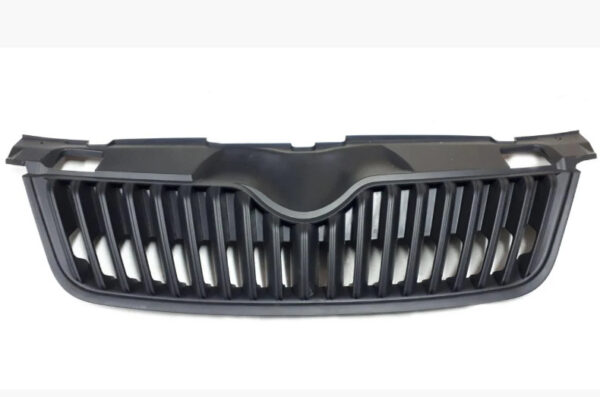Радіаторна решітка Skoda Fabia 2007-2010 чорні ребра нижній рант чорний