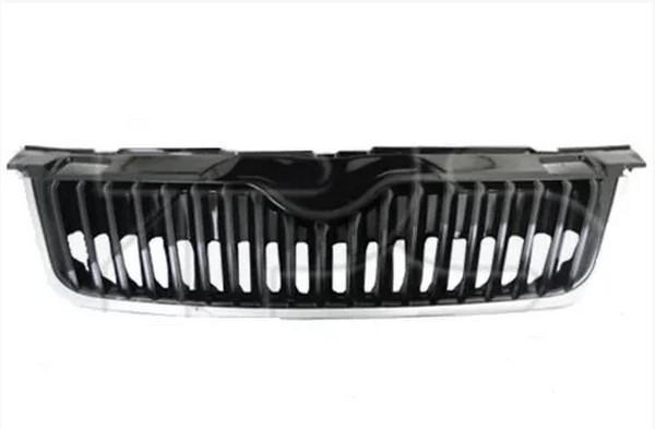 Радіаторна решітка Skoda Fabia 2010-2014 нижній рант хром