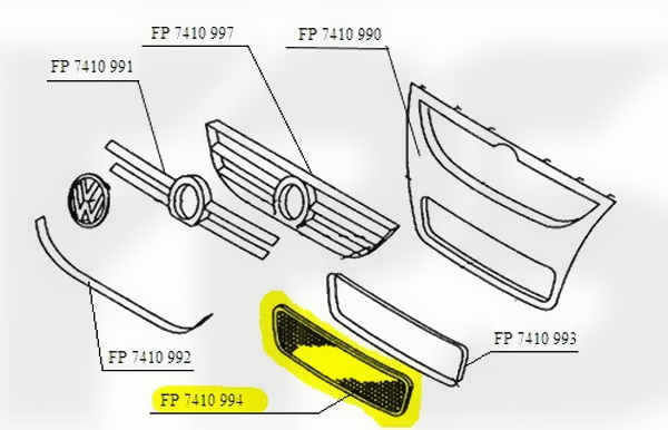 Решітка бампераі Volkswagen Touareg 2007-2009 середня чорна
