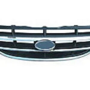 Радіаторна решітка Kia Cerato 2004-2006 хром з місцем під логотип