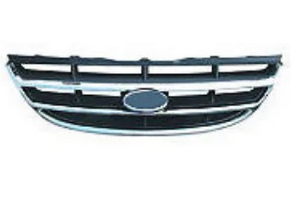Радіаторна решітка Kia Cerato 2004-2006 хром з місцем під логотип