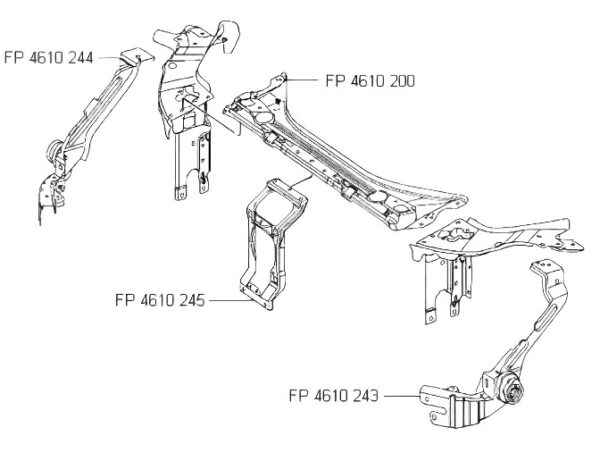 perednia-panel-235 Ремчастина передньої панелі верхня Mercedes 211 E-Class 2002-2009