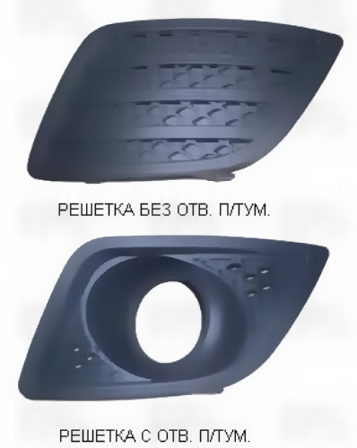reshitka-fps-415 Решітка в бампер переднього ліва Ford Fiesta 2006-2008 з отвором