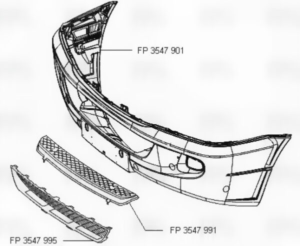 reshitka-fps-751 Решітка в бампер переднього Mercedes Sprinter 2006-2013
